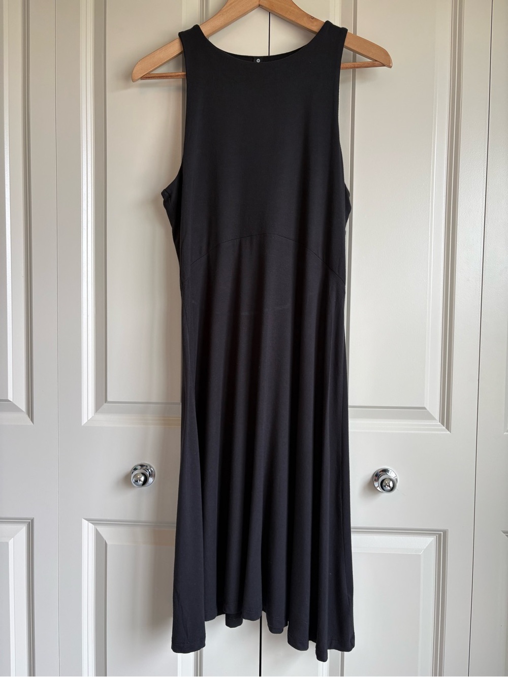 Athleta Black Santorini High Neck Midi Dress Size Medium Tall Travel Casual